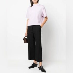 Acne Studios Black Cropped Straight-Leg Trousers